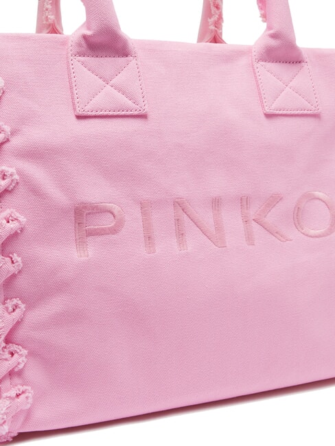 BEACH Einkaufstasche aus recyceltem Canvas süßes Rosa Lila-Antikgold - Damentaschen