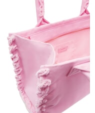 PINKO BEACH Einkaufstasche aus recyceltem Canvas süßes Rosa Lila-Antikgold - Damentaschen - 4