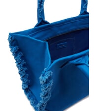 PINKO BEACH Einkaufstasche aus recyceltem Canvas blau-asterblau ch.-antikgold - Damentaschen - 4