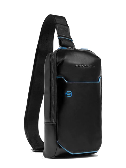 BLUE SQUARE One-Shoulder-Rucksack aus Leder Schwarz - Umhängetaschen Herren