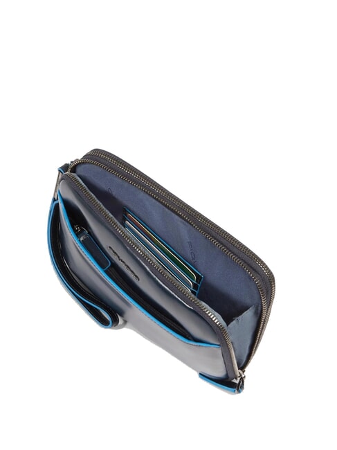 BLUE SQUARE Herren-Clutch aus Leder Blau - Tablettmappe &amp; Organizer