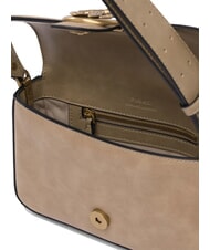 PINKO LOVE ONE MINI Mini-Umhängetasche aus Leder Beige-Rauchgrau-Antikgold - Damentaschen - 5