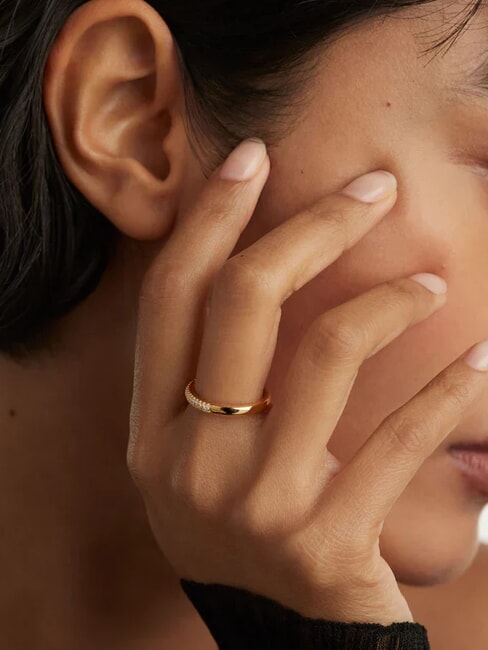 THE NEW ESSENTIALS TIARA Vergoldeter Zirkoniaring Gold - Ringe