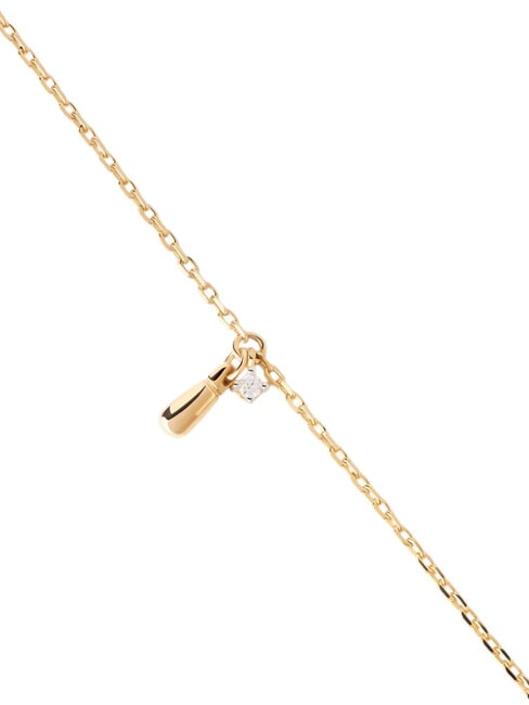 THE NEW ESSENTIALS KIRA Kettenarmband mit runden Zirkonia und Tropfenanhänger Gold - Armbänder