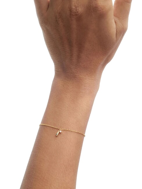 THE NEW ESSENTIALS KIRA Kettenarmband mit runden Zirkonia und Tropfenanhänger Gold - Armbänder