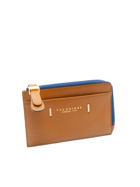 CHIARA  Flache Lederbrieftasche Cognac / Gold - Brieftaschen Damen