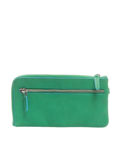 CAMPIONARIO -  BLUE SQUARE Lederclutch mit Manschette gr&uuml;n/blauquadratisch - Damentaschen
