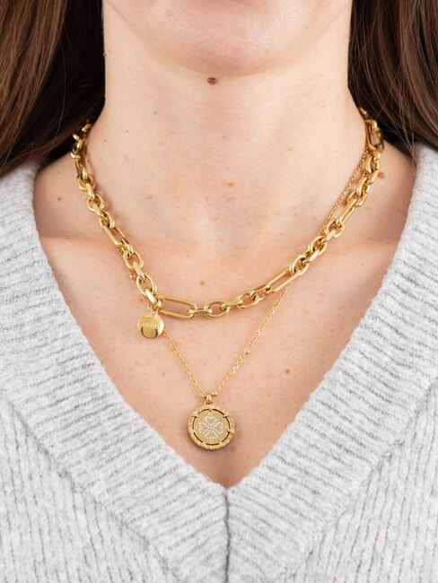 ALL OF US Zweireihige Halskette mit Anhängern gelbes Gold - Halsketten