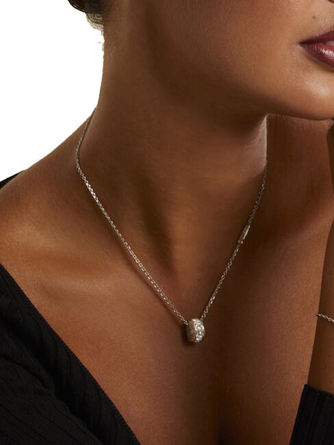 ROLLING HEARTS Zirkonia Charm Halskette SILBER - Halsketten