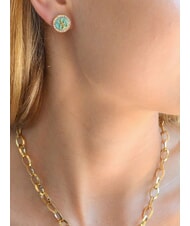 GUESS DREAMING Emaillierte Ohrstecker mit Logo Gelbgold/Aquamarin - Ohrringe - 2