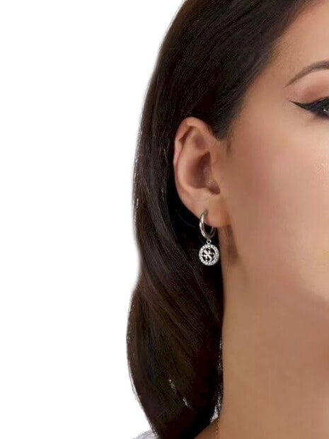 LIFE IN 4G Creolen mit 4G-Charm SILBER - Ohrringe