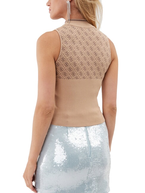 RN LISE 4G Tanktop mit Stehkragen Kaffee und Travertin - T-Shirts und Tops für Damen