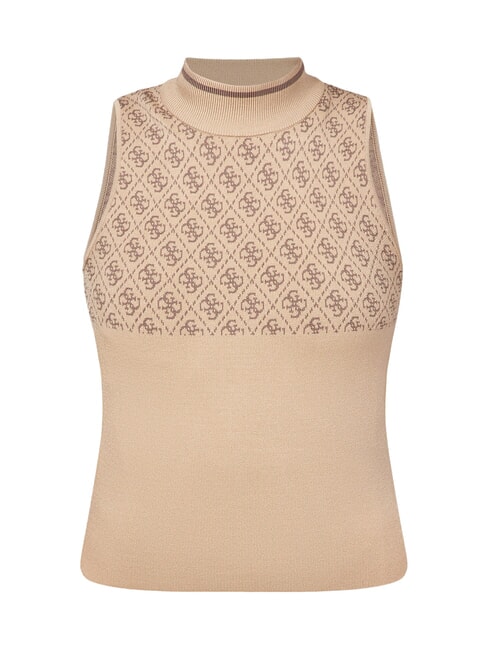 RN LISE 4G Tanktop mit Stehkragen Kaffee und Travertin - T-Shirts und Tops für Damen