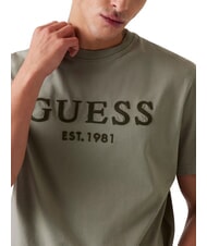 GUESS BOX LOGO T-Shirt mit gesticktem Logo moosgrün - Herren-T-Shirts - 3