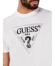 GUESS TRIANGLE Baumwoll-T-Shirt mit Aufdruck purweiß - Herren-T-Shirts - 3