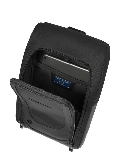 S140 Einschultriger iPad-Rucksack aus recyceltem Stoff Schwarz - PC-Rucksäcke