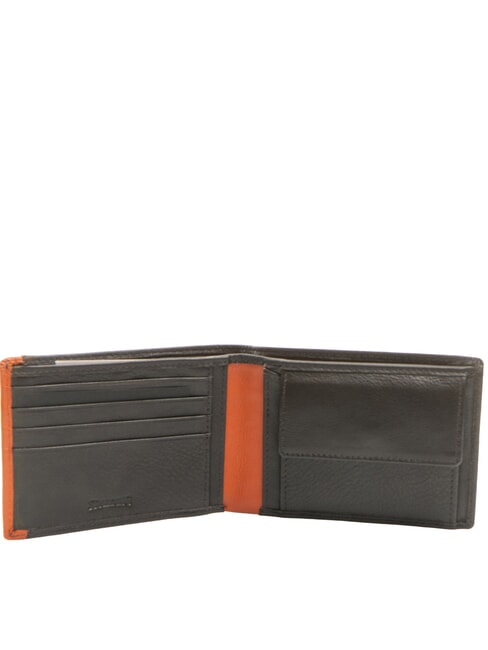 STRIPE Lederbrieftasche mit Münzfach braun/orange - Brieftaschen Herren