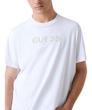 GUESS BSC EMBROIDERY LOGO Baumwoll-T-Shirt mit gesticktem Logo purweiß - Herren-T-Shirts - 3