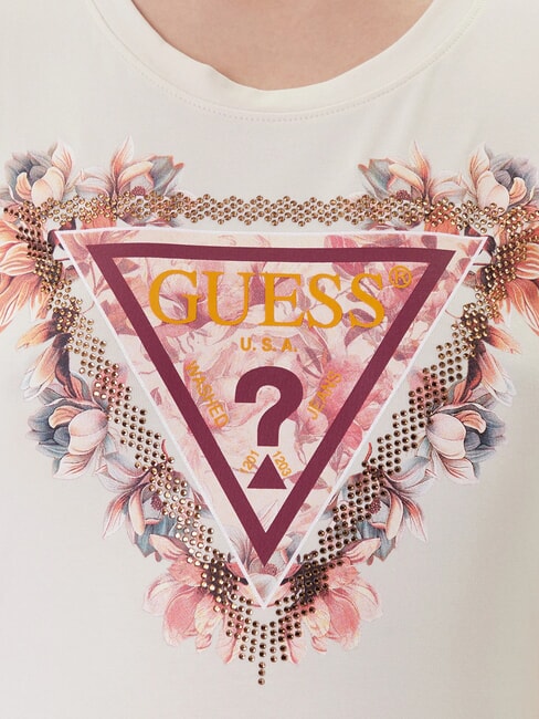 TRIANGLE FLOWERS Stretch-T-Shirt mit Aufdruck Vanille-Rouge - T-Shirts und Tops für Damen