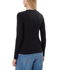 GUESS EMBRO SCRIPT LOGO Langarm-T-Shirt mit Logo und Strass - T-Shirts und Tops für Damen