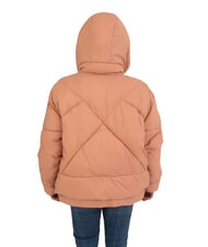 CANADIAN EUGENIE Kurze Satin-Daunenjacke mit Kapuze Kamee braun - Daunenjacken für Damen - 2