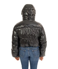 CANADIAN MINGAN Kurze glänzende Daunenjacke mit Kapuze recyceltes glänzendes Schwarz - Daunenjacken für Damen - 2