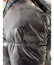 CANADIAN MINGAN Kurze glänzende Daunenjacke mit Kapuze recyceltes glänzendes Schwarz - Daunenjacken für Damen - 3