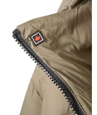 CANADIAN EUGENIE Kurze Satin-Daunenjacke mit Kapuze Olivennacht - Daunenjacken für Damen - 4