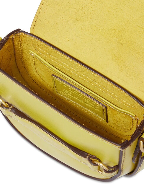 BETTINA Mini-Schultertasche aus Leder Limette mit Gold - Damentaschen