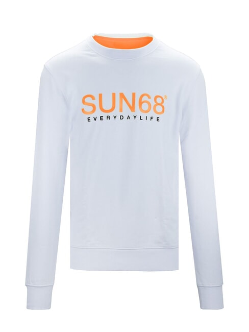 ROUND FLUO Rundhals-Sweatshirt mit Logo-Print Wei&szlig; - Sweatshirts Herren