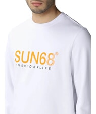 SUN68 ROUND FLUO Rundhals-Sweatshirt mit Logo-Print Weiß - Sweatshirts Herren - 3