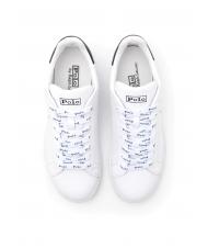 RALPH LAUREN HERITAGE COURT II NAPPA Ledersneaker f&uuml;r Herren wei&szlig; / newport navy pp - Herrenschuhe - 4