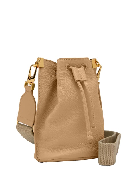 HYLE Mini Bucket-Umhängetasche aus Leder frisches Beige - Damentaschen