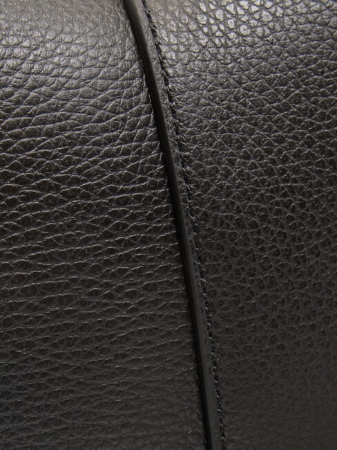 HELENA ROUND Ledertasche mit doppeltem Schultergurt Schwarz - Damentaschen