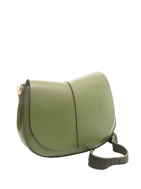 HELENA ROUND Kleine Umhängetasche aus Leder tiefes Feuer - Damentaschen