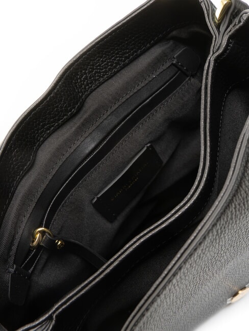 HELENA ROUND Kleine Umhängetasche aus Leder Schwarz - Damentaschen