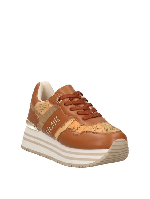 GEO JR Plateau-Sneaker mit seitlichem Logo Leder / Geobeige - Damenschuhe