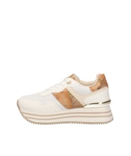 ALVIERO MARTINI PRIMA CLASSE GEO JR Plateau-Sneaker Wei&szlig; / Geo-Beige - Damenschuhe - 3