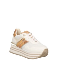 ALVIERO MARTINI PRIMA CLASSE GEO JR Plateau-Sneaker Wei&szlig; / Geo-Beige - Damenschuhe - 5