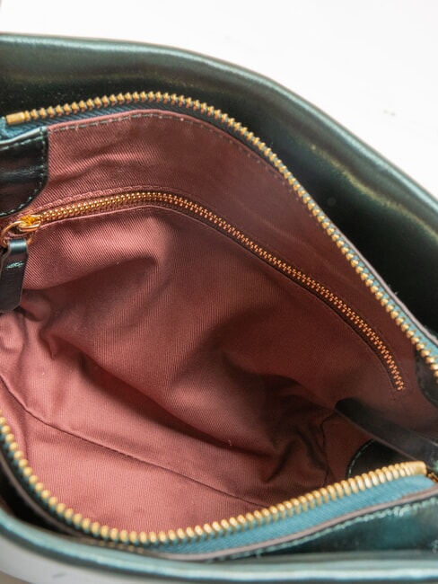 CAMPIONARIO - BOHEME PEPITA Mini-Tasche aus Metallic-Leder Gr&uuml;nkohlgr&uuml;n - Damentaschen