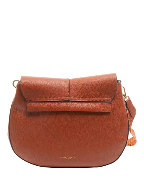 HELENA ROUND Kleine Umhängetasche aus Leder ziegelrot - Damentaschen