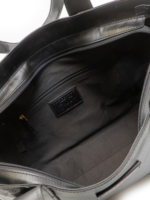 CARLOTTA Einkaufstasche aus Leder Schwarzes Gold - Damentaschen