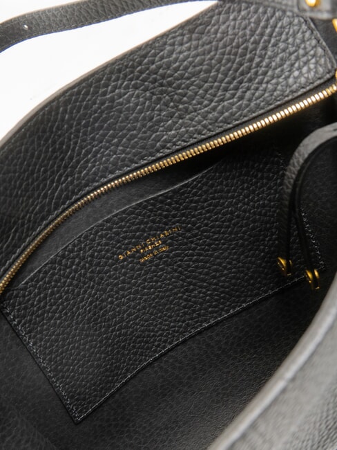 BLOOM Schulter-Shopper aus Leder Schwarz - Damentaschen