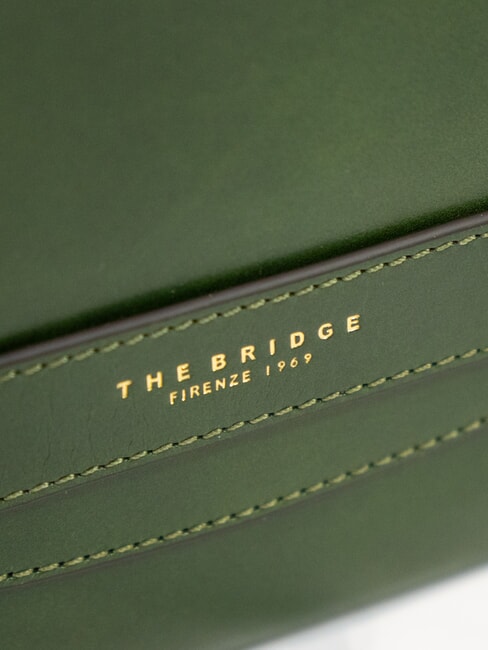 LUCREZIA Clutch mit Ledermanschette englische grüne abb. Gold - Damentaschen