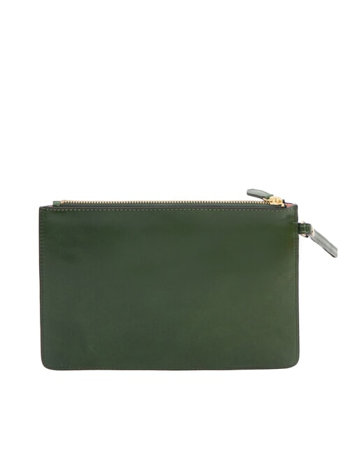 FIONA Flache Lederclutch mit Manschette englische gr&uuml;ne abb. Gold - Damentaschen