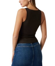 GUESS NEW SL ROUND GUENDALINA 4G-Tanktop mit Strass-Logo Espressobraun - T-Shirts und Tops für Damen - 2