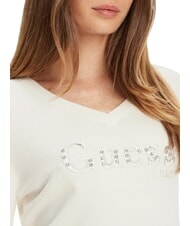 GUESS KENZIE LOGO Pullover mit V-Ausschnitt cremwhi - Damenpullover - 3