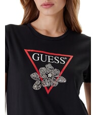 GUESS FLOWER BLING T-Shirt mit Druck und Applikation jetbla - T-Shirts und Tops für Damen - 3