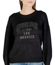 GUESS LEIGHTON LOGO Pullover mit Rundhalsausschnitt jetbla - Damenpullover - 5