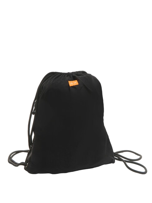 NYLON Rucksack mit Kordelzug Schwarz - Rucksäcke für Schule &amp; Freizeit